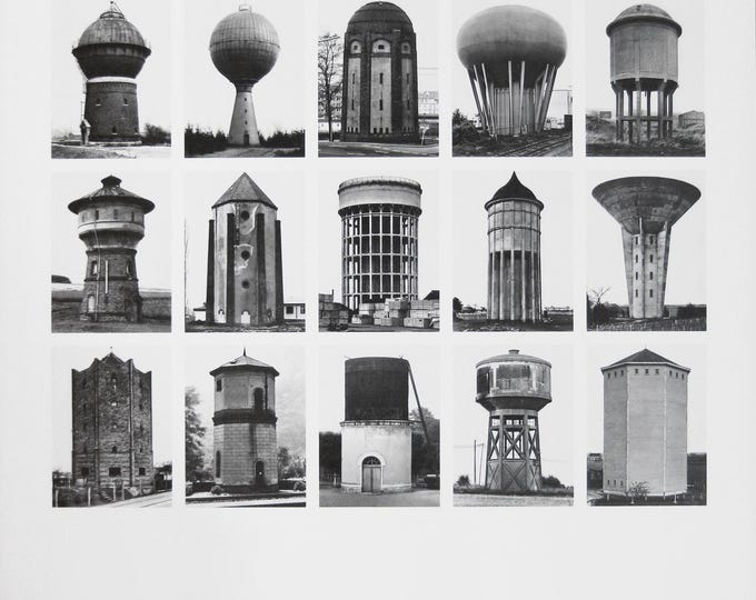 Bernd und Hilla Becher - "Water Towers" - Colour Offset lithograph