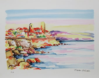Zladko Oliver  -"Antibes" - Handsigned Lithograph