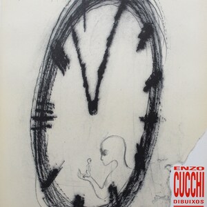 Enzo Cucchi - &quot;Galeria Joan Prats&quot; - Original Ausstellungsplakat - 1989