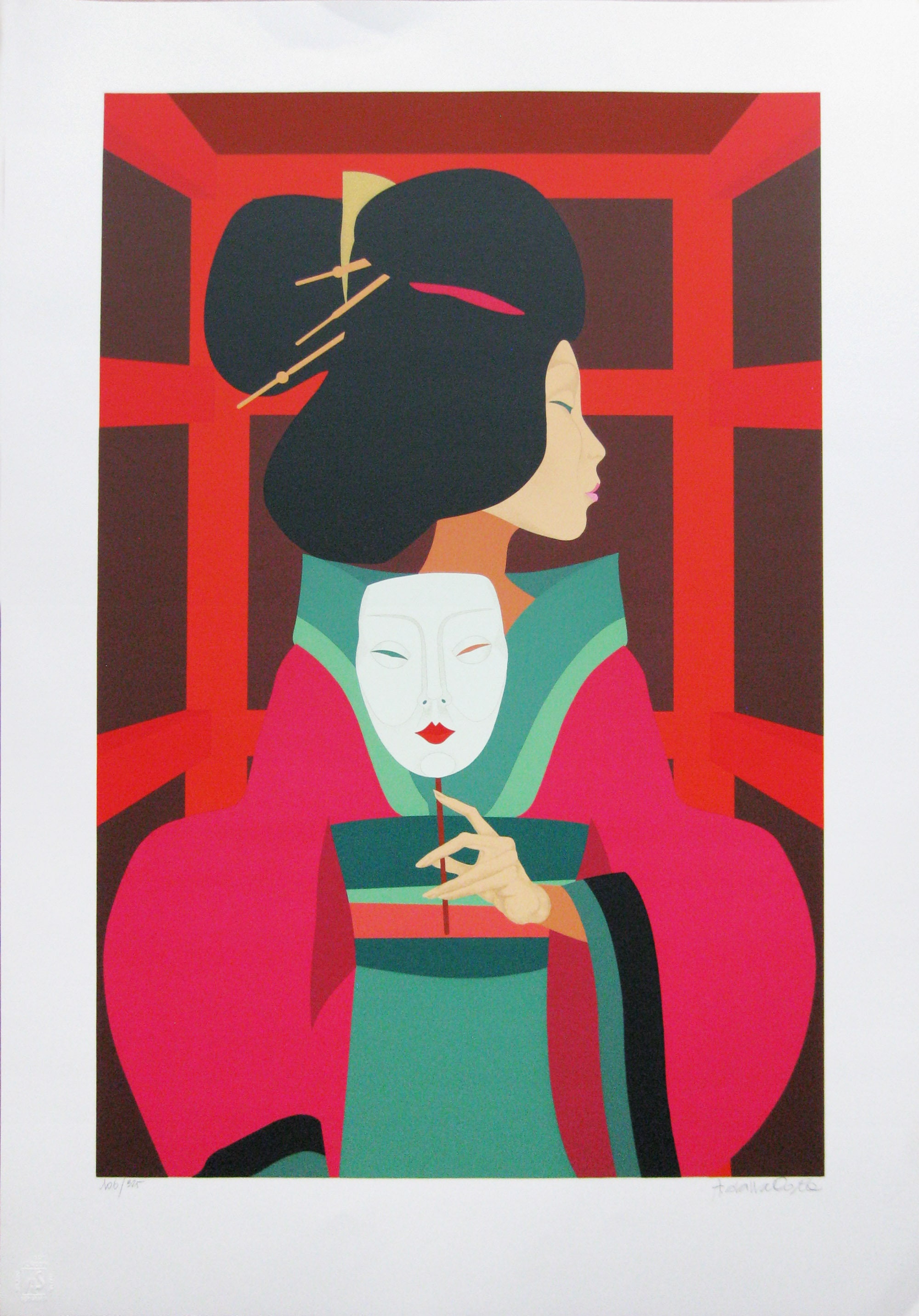 Amleto Dalla Costa - The Woman from Kobe - Handsigned Screen Print