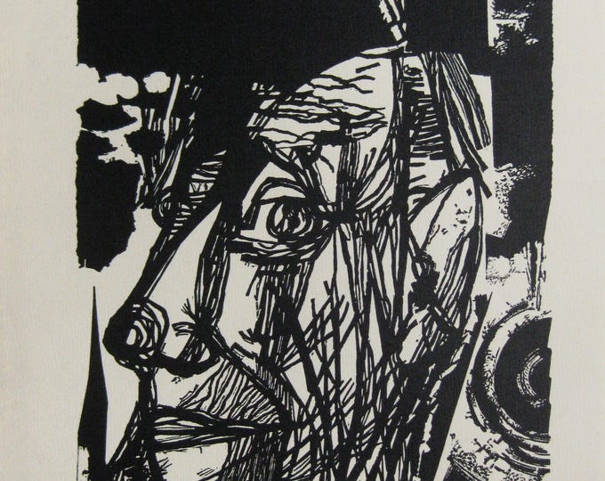 Hans Orlowski - "Composition" - Original Woodcut - 1960