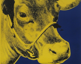 Andy Warhol  - "Cow Yellow/Blue" - Colour Offset Lithograph, 1992