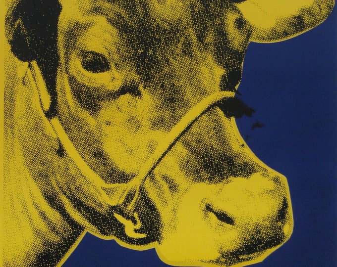 Andy Warhol  - "Cow Yellow/Blue" - Colour Offset Lithograph, 1992