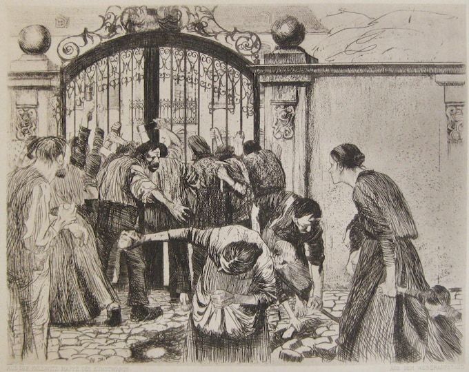 Kathe Kollwitz - "Weber Aufstand" - Original Rotogravure - 1921