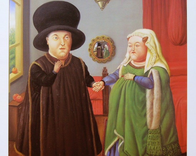 Fernando Botero  - "El matrimonio Arnolfini" - Offset Lithograph, 1992