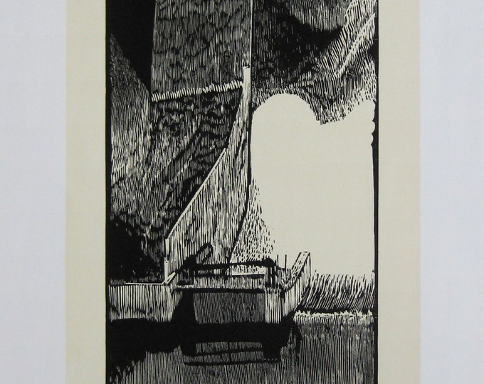 Eduard Albrecht - "Interior" - Original Woodcut - 1988
