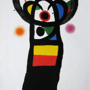 Joan Miró  - "L'atelier de gravure" - Offset lithograph poster, 1982