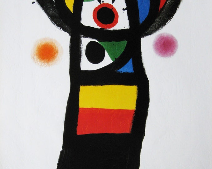 Joan Miró  - "L'atelier de gravure" - Offset lithograph poster, 1982