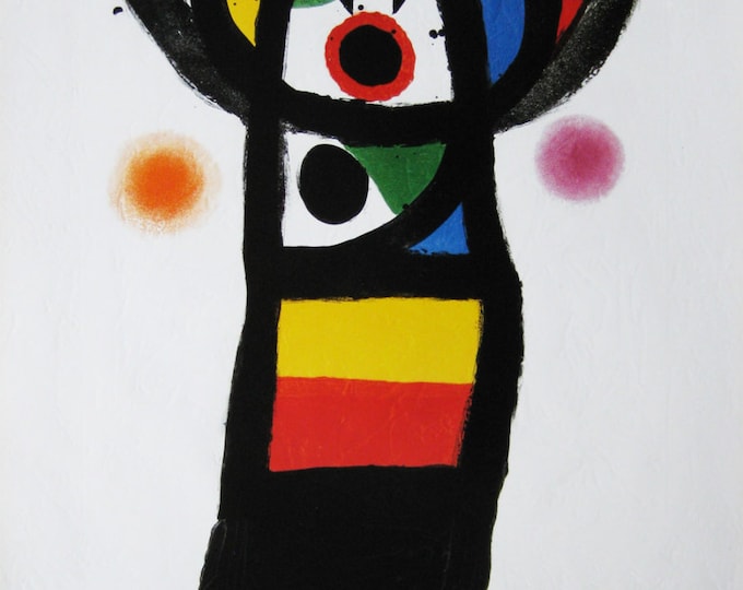 Joan Miró  - "L'atelier de gravure" - Offset lithograph poster, 1982