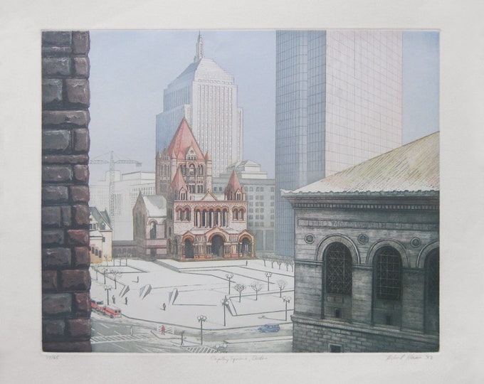 Richard Haas - "Copley Square, Boston " - Handsigned Colour Etching, 1993