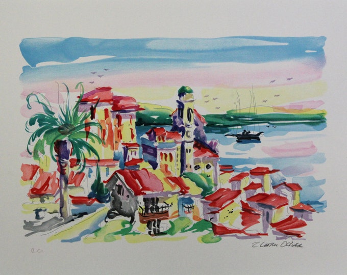 Zladko Oliver  -"Villefranche" - Handsigned Lithograph