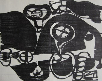 Carlos Duss - "Der Wald" - Hand signed Woodcut - 1976