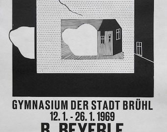 Burkhart Beyerle - Original Woodcut Exhibtion Poster - 1969