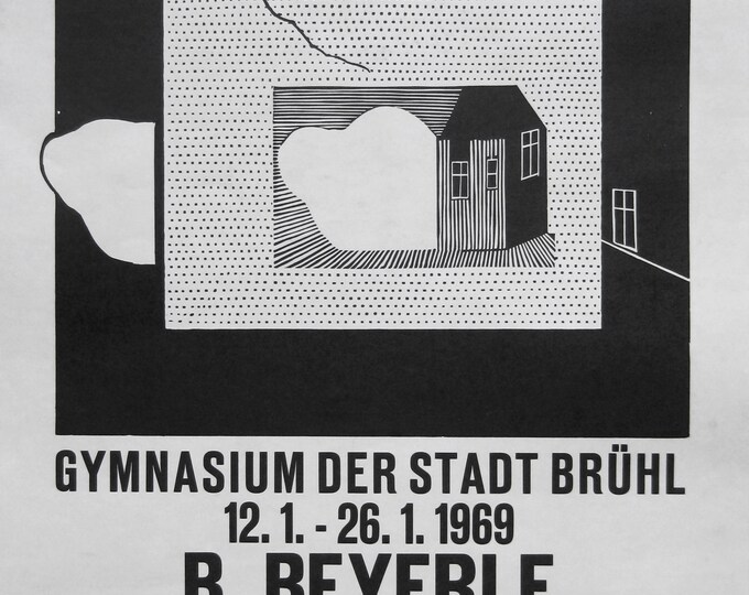 Burkhart Beyerle - Original Woodcut Exhibtion Poster - 1969