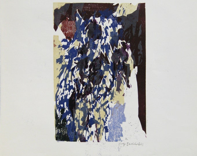 Wolff Buchholz - "Compostion" - Handsigned Colour Woodcut, 1963