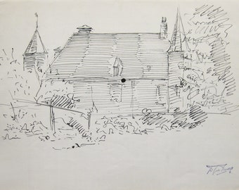 Douwe van der Zweep - "Farm" - Original Pencil Drawing (1940's)