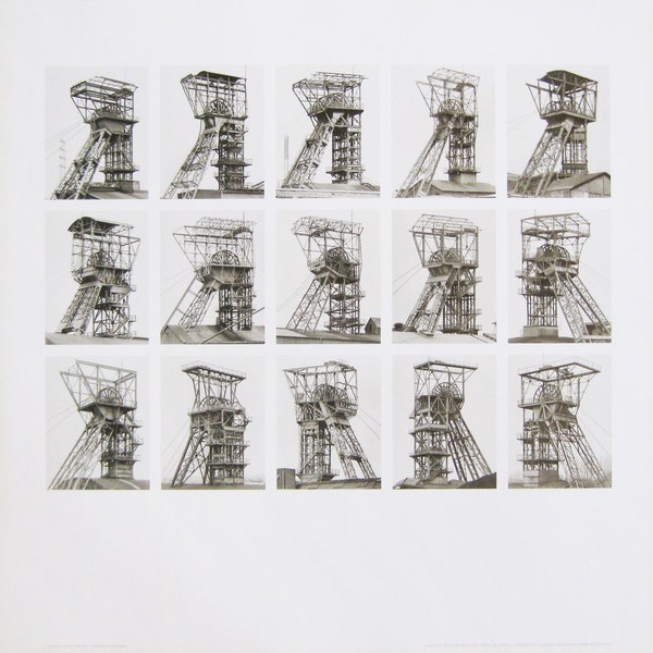 Bernd und Hilla Becher - "Headframes" - Colour Offset lithograph