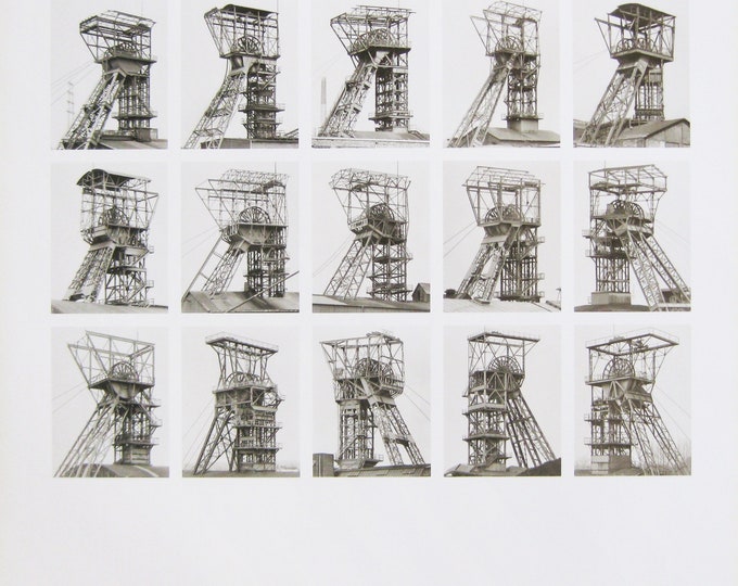 Bernd und Hilla Becher - "Headframes" - Colour Offset lithograph