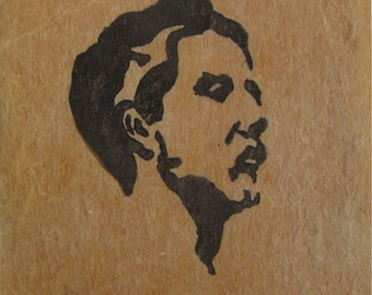 Alwis Rossbach - "Portrait" - Hand Signed Woodcut on Felt, 1919