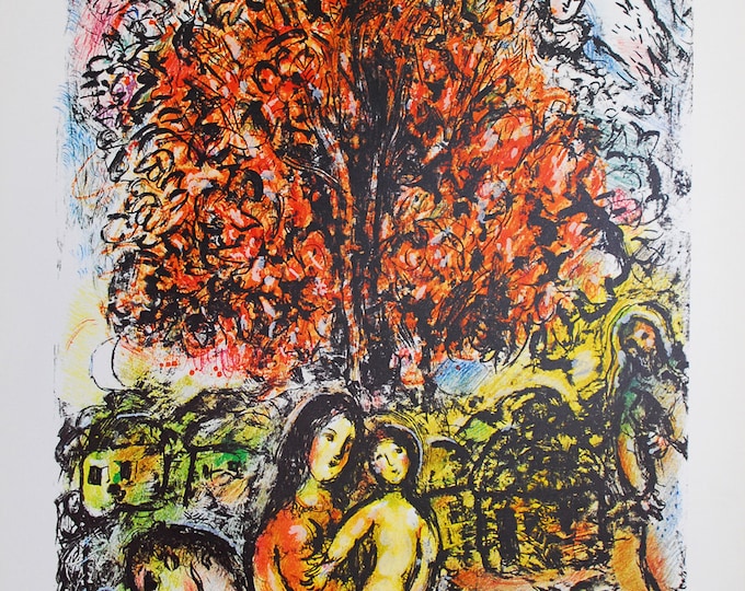 Marc Chagall  - "Saint Famille" - Offset lithograph signed poster, 1976