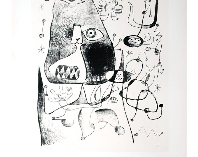 Joan Miró  - "Casa elizalde" - Offset lithograph signed poster, 1984