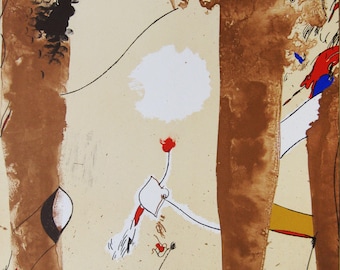 Josep Guinovart  - "Composition" - Lithograph - 1982 - Handsigned (SN 23/75)