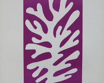 Henri Matisse  - "Algue Blanche sur fond Viole" - Original Lithograph - 1960