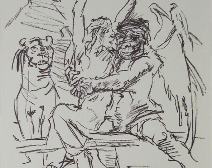 Oskar Kokoschka - "Irische Legende" - Original Lithograph, 1955