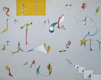 Jan Voss - "As far as the eye can see" - Hand signed Colour Lithograph - 1972