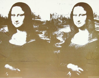 Andy Warhol  - "Two Golden Mona Lisa" - LARGE Colour Offset Lithograph, 1993
