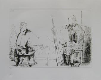 Pablo Picasso - 'Le Peintre et son Modele ' - 1983 - Hand Signed Marina Picasso