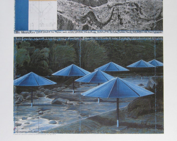 Christo - "The Umbrella's, Japan-USA, 1984-1991" - Colour Offset Litograph, 1991