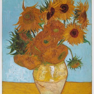 フィンセント・ファン・ゴッホ - 「Tournesols dans un vase」 - カラーオフセットリトグラフ展覧会ポスター