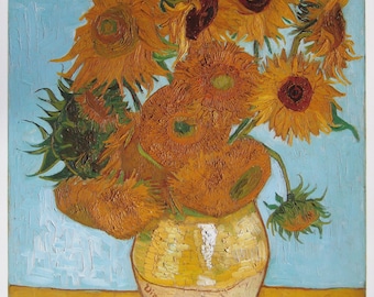 Vincent van Gogh - "Tournesols dans un vase " - Colour Offset Lithograph Exhibition Poster