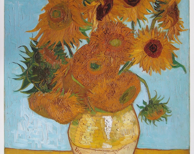 Vincent van Gogh - "Tournesols dans un vase " - Colour Offset Lithograph Exhibition Poster