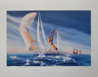 SPENCER - "Regatta" - Hand Signed Lithograph on hand made paper