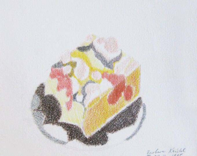 Barbara Keidel - "Cake"- Drawing - 1995