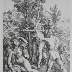Albrecht Dürer (After) - &quot; Jealousy&quot; (Bartsch 73) - Faksimile - 1951
