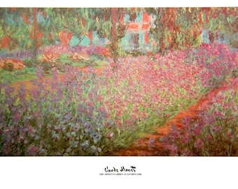 Claude Monet - "Garden at Giverny 1900" - Large Offset Lithograph
