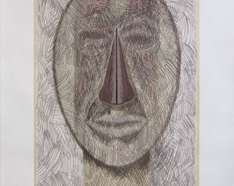 John Russell Clift - "Portrait of an old flyer whirl a gig" - Large Hand signed Serigraph - 1980