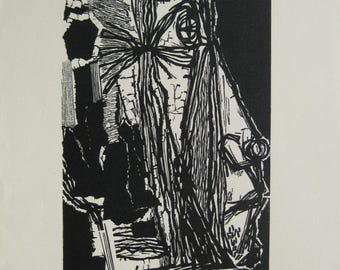 Hans Orlowski - "Composition" - Original Woodcut - 1960