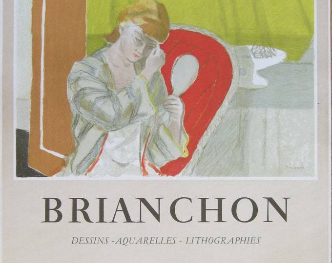 Maurice Brianchon - "Dessins - Aquarelles - Lithographies" - Original Colour Lithograph Exhibition Poster - 1956