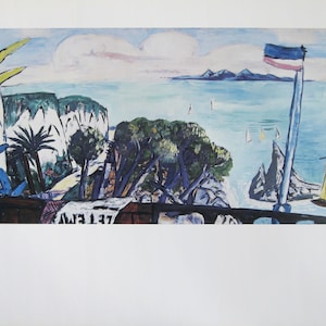 Max Beckmann - &quot;River Landscape&quot; - Colour Offset Lithograph Poster - 1988