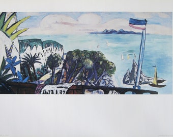 Max Beckmann - "River Landscape" - Colour Offset Lithograph Poster - 1988