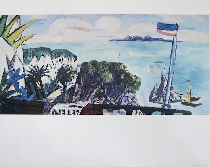 Max Beckmann - "River Landscape" - Colour Offset Lithograph Poster - 1988