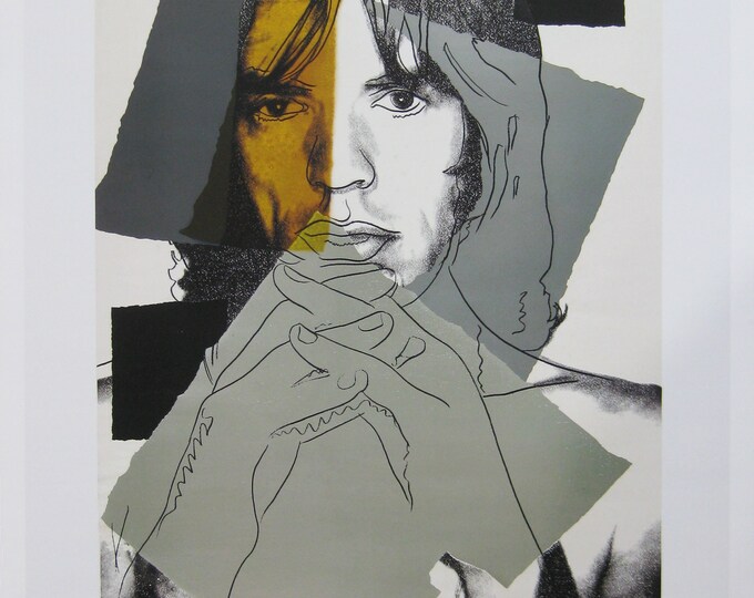 Andy Warhol  - " Mick Jagger 1975 " - Offset Lithograph Exhibition Poster