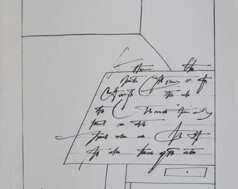 Saul Steinberg - "Illustration VI" - Limited edition Offset Lithograph published by Galerie Maeght - 1983