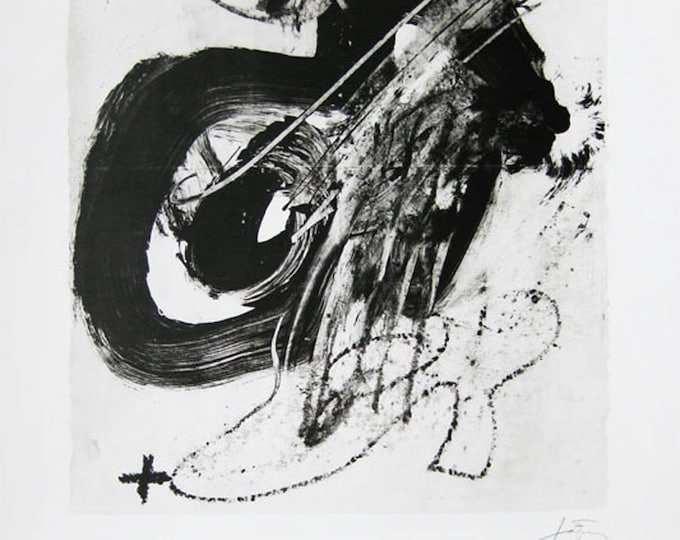 Antoni Tapies - Düsseldorf - " 4. Düsseldorfer Messiaen-Fest " - Large Hand signed Lithograph Poster, 1986