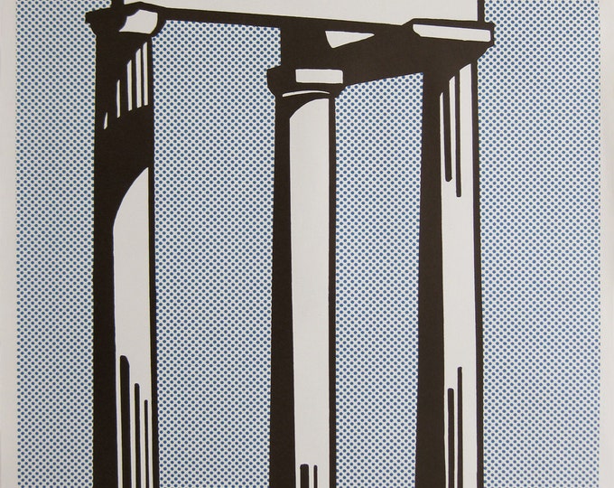 Roy Lichtenstein  - "Temple" - Color Offset Lithograph, 1964