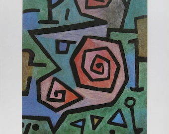 Paul Klee - "Heroic Roses" - Colour Offset Lithograph - 1992